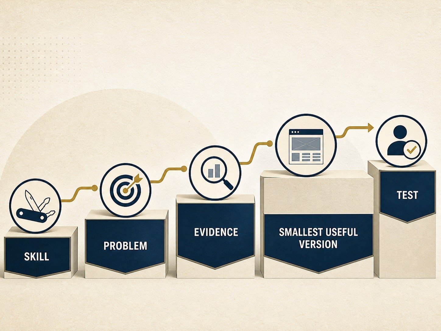Skill, Problem, Evidence, Smallest Useful Version, Test validation framework.